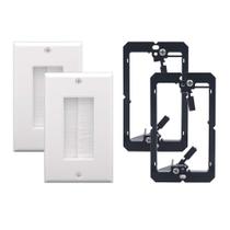 Cabo de placa de parede que passa com suporte VCE White, pacote com 2