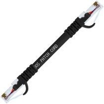 Cabo De Rede 20 CM Patch Cord Cat6 UTP 100% Cobre Preto Alta Performance