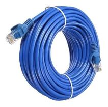 Cabo De Rede 20 Metros Crimpado Montado Rj45 Ethernet Cat5e Lan Azul
