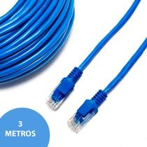 Cabo De Rede 3 Metros Cat6 Patch Cord Rj45 Crimpado Rack