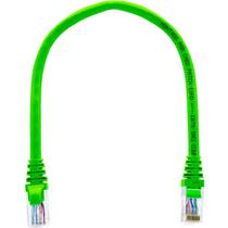 Cabo De Rede 40 CM Patch Cord Cat6 UTP 100% Cobre Giga Verde