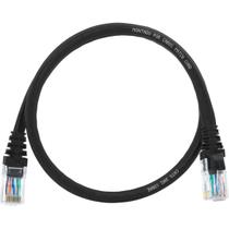 Cabo De Rede 50 CM Patch Cord Cat6 UTP 100% Cobre Preto Ultra Veloz 10GBPs