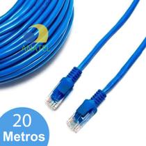 Cabo de Rede Azul 20m Ethernet RJ45 Cat5E Alta Velocidade