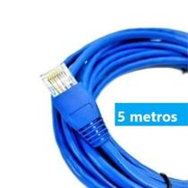 Cabo de rede azul 5 Metros CFTV internet Montado