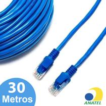 Cabo de rede azul montado Internet alta velocidade 30 Metros