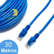 Cabo de rede azul montado Internet alta velocidade 30 Metros