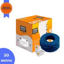 Cabo de Rede Azul Utp Rj45 Cat6 Furukawa Sohoplus 50 Metros