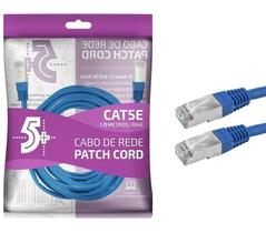 Cabo De Rede Blindado 10m Ethernet Rj45 Cat5e Azul 10 Metros