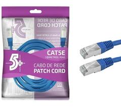 Cabo De Rede Blindado 10m Ethernet Rj45 Cat5e Azul 10 Metros