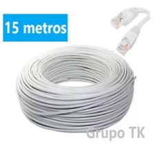 Cabo de rede Branco -- 15 Metros profissional -- CFTV -- Internet -- Montado Cabo de rede Branco -- 15 Metros profissional -- CFTV -- Internet -- Montado