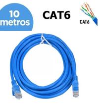 Cabo De Rede Cat6 10 Metros Rj45 Lan Internet Giga 10/1000 Computador Câmera - prime