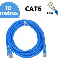 Cabo De Rede Cat6 10 Metros Rj45 Lan Internet Giga 10/1000 Computador Câmera - Prime