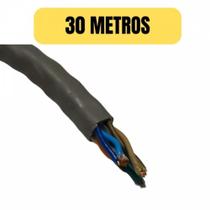 Cabo de rede cat6 30 metro cinza 4px23awg internet megatron