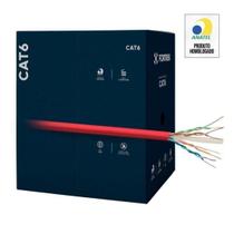 Cabo de Rede CAT6 305m Fortrek FK 510C CMX Vermelho - CX / 305
