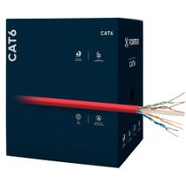 Cabo de Rede CAT6 305M Fortrek FK510C CMX Vermelho - CX / 305 Cabo de Rede CAT6 305M Fortrek FK510C CMX Vermelho - CX / 305