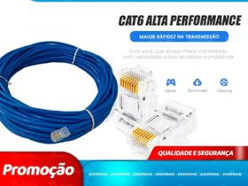 Cabo De Rede Cat6 Azul 15 Metros Internet Com Conector Cat6