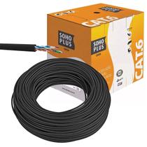 Cabo De Rede Cat6 Furukawa Anatel 200 Metros Inteiro Preto