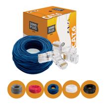 Cabo De Rede Cat6 Furukawa Soho Plus 24awgx4 Azul 100 Metros + 10 conector