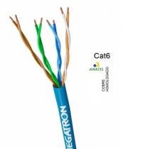 Cabo de Rede CAT6 UTP 100% Cobre Megatron Homologado Anatel 4 Pares