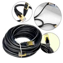 Cabo de Rede Cat8 Blindado RJ45 10m Ethernet Gigabit 40Gbps Alta Velocidade - Tomate