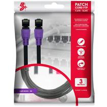 Cabo de Rede CAT8 PATCH CORD FTP 2000 MHZ / 40 GBPS 3M Roxo - 5+