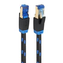Cabo de Rede Cat8 patch cord RJ45 malha de nylon 1 metro Cabo de Rede Cat8 patch cord RJ45 malha de nylon 1 metro