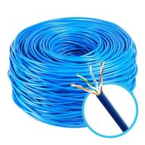 Cabo de rede cftv 50 metros 8 vias upt 4 pares cat5 azul