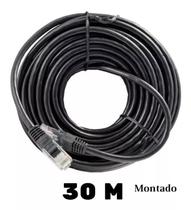 Cabo De Rede Com 30 Metros Lan Montado Preto Rj45 - Estoque