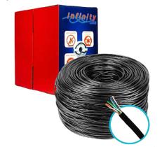Cabo de rede e cftv 4 pares cat5 305 metros preto infinity