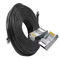 Cabo De Rede E Cftv Blindado Ftp Gigabit Crimpado Pronto 30M