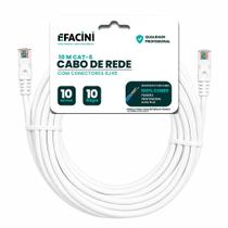 Cabo de Rede eFacini Branco CAT6 100 Cobre, Anatel 10 Metros