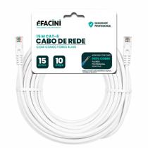 Cabo de Rede eFacini Branco CAT6 100 Cobre, Anatel 15 Metros