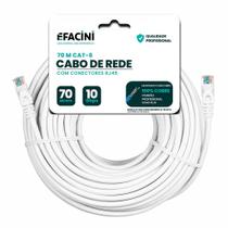 Cabo de Rede eFacini Branco CAT6 100 Cobre, Anatel 70 Metros Cabo de Rede eFacini Branco CAT6 100 Cobre, Anatel 70 Metros