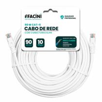 Cabo de Rede eFacini Branco CAT6 100 Cobre, Anatel 90 Metros