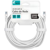 Cabo de Rede eFacini Branco CAT6 Furukawa 100% Cobre, Anatel 15 Metros Cabo de Rede eFacini Branco CAT6 Furukawa 100% Cobre, Anatel 15 Metros