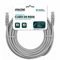 Cabo de Rede eFacini CAT6 100 Cobre, Anatel 10 Metros Cinza