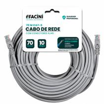 Cabo de Rede eFacini CAT6 100 Cobre, Anatel 70 Metros cinza