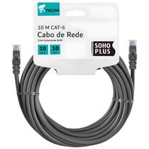 Cabo de Rede eFacini CAT6 Furukawa 100 Cobre, Anatel 10 Metros Cinza Cabo de Rede eFacini CAT6 Furukawa 100 Cobre, Anatel 10 Metros Cinza