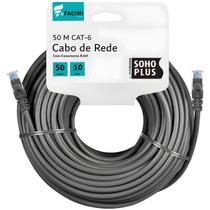Cabo de Rede eFacini CAT6 Furukawa 100 Cobre, Anatel 50 Metros cinza