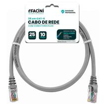 Cabo De Rede Efacini Cinza Cat6 Ef-Connect 100% Cobre, Anatel 25 Centimetros Cabo De Rede Efacini Cinza Cat6 Ef-Connect 100% Cobre, Anatel 25 Centimetros