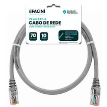 Cabo De Rede Efacini Cinza Cat6 Ef-Connect 100% Cobre, Anatel 70 Centimetros Cabo De Rede Efacini Cinza Cat6 Ef-Connect 100% Cobre, Anatel 70 Centimetros