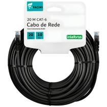 Cabo De Rede Efacini Preto Cat6 Ef-Connect 100% Cobre, Anatel 20 Metros Cabo De Rede Efacini Preto Cat6 Ef-Connect 100% Cobre, Anatel 20 Metros