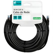 Cabo de Rede eFacini Preto CAT6 Furukawa 100 Cobre, Anatel 30 Metros Cabo de Rede eFacini Preto CAT6 Furukawa 100 Cobre, Anatel 30 Metros