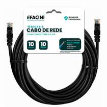 Cabo de Rede eFacini Preto CAT6 Intelbras 100 Cobre, Anatel 10 Metros Cabo de Rede eFacini Preto CAT6 Intelbras 100 Cobre, Anatel 10 Metros