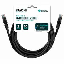 Cabo de Rede eFacini Preto CAT6 Intelbras 100 Cobre, Anatel 2 Metros