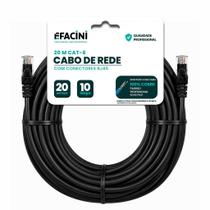 Cabo de Rede eFacini Preto CAT6 Intelbras 100 Cobre, Anatel 20 Metros