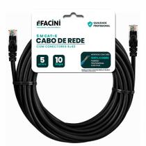 Cabo de Rede eFacini Preto CAT6 Intelbras 100 Cobre, Anatel 5 Metros