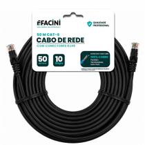 Cabo de Rede eFacini Preto CAT6 Intelbras 100 Cobre, Anatel 50 Metros