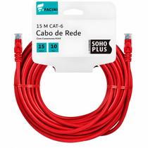 Cabo de Rede eFacini Vermelho CAT6 Furukawa 100% Cobre, Anatel 15 Metros Cabo de Rede eFacini Vermelho CAT6 Furukawa 100% Cobre, Anatel 15 Metros