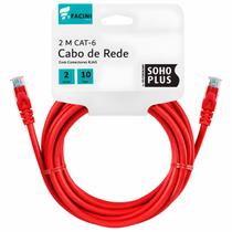 Cabo de Rede eFacini Vermelho CAT6 Furukawa 100% Cobre, Anatel 2 Metros Cabo de Rede eFacini Vermelho CAT6 Furukawa 100% Cobre, Anatel 2 Metros